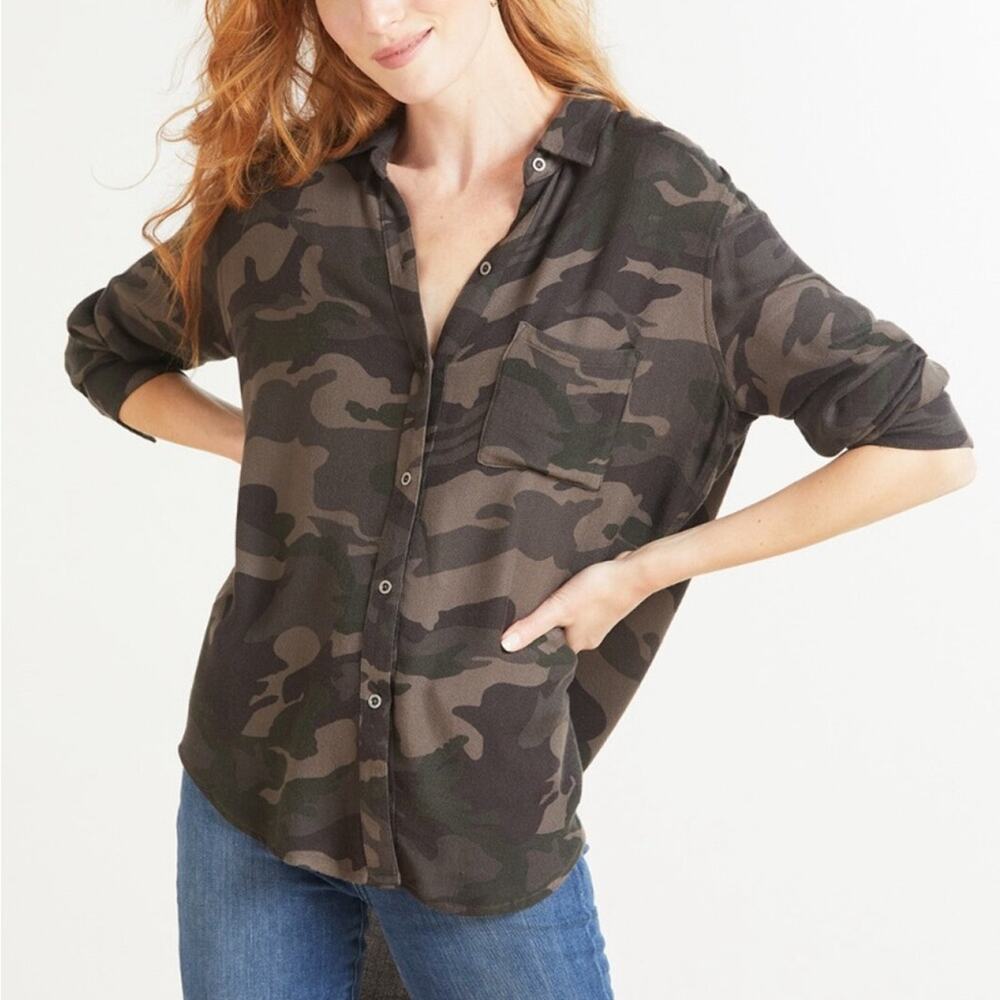 Rails Evereve Jordan Forest Camo Button Down Flan… - image 1